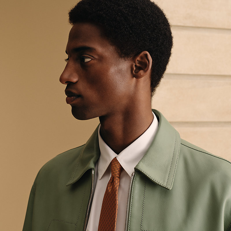 H Discret Unie tie - Orange | Hermès USA